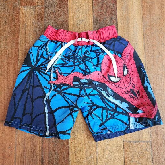 Marvel Spiderman Kids Swimsuit Trunks Size 4/5 - Picture 1 of 8
